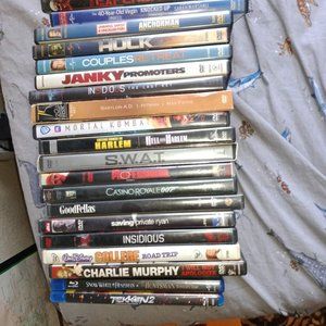 19 dvds    2 blue rays   around 25 movies as some are dual movie